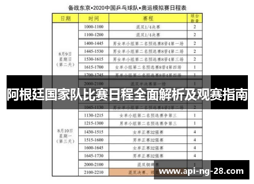 阿根廷国家队比赛日程全面解析及观赛指南